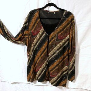 Layered look knit top - size 2x